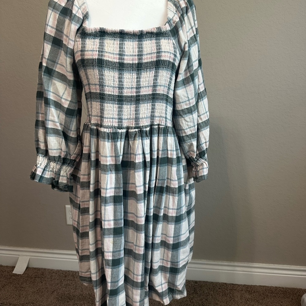 Madewell plaid smock dress